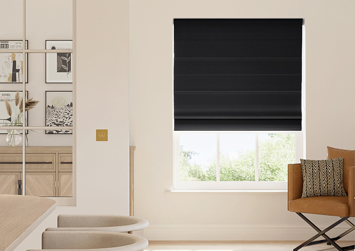 Knutsford, Classic Black - Motorised Roman Blind - Image 3